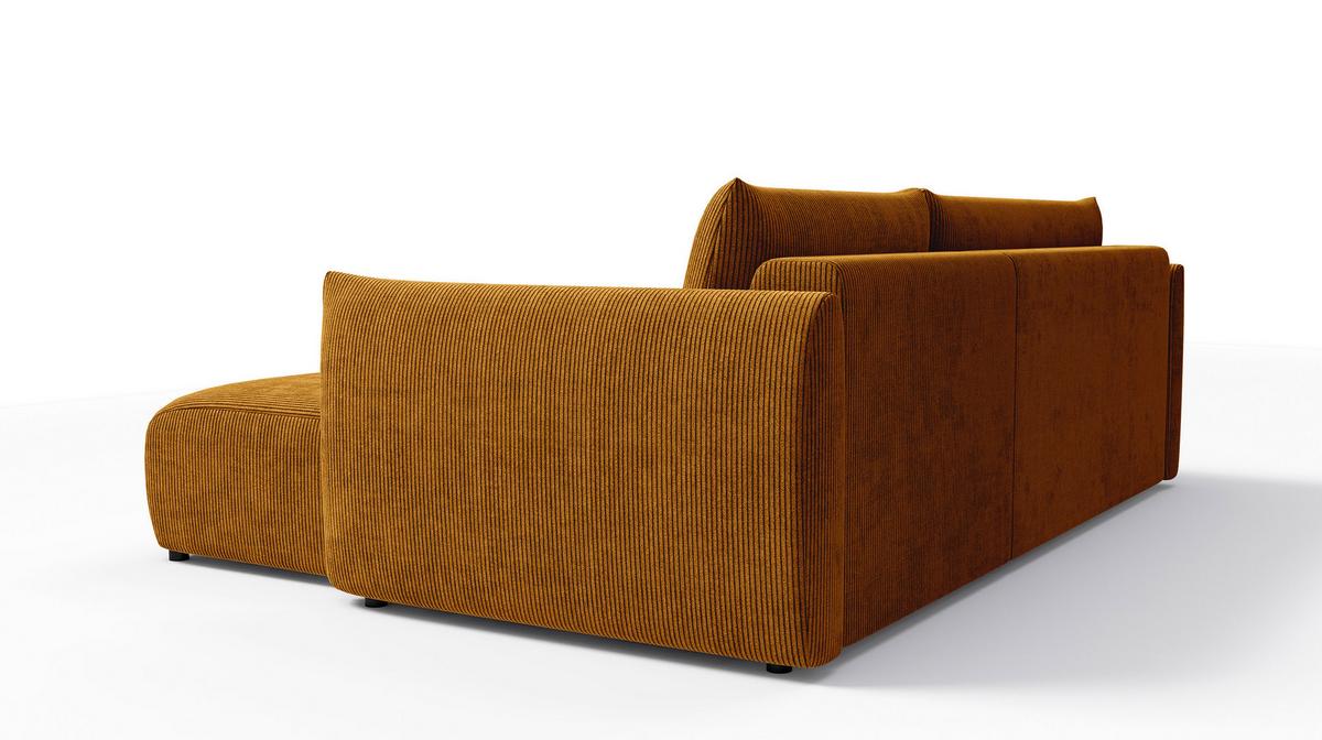 ECKSOFA TAUER 3-Sitzer links, safran - Gelb/Schwarz, Holz/Textil (248/173cm) - Wozimo