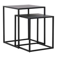 BEISTELLTISCH-SET 2 TLG. Vejen - Schwarz, Metall (40/40/49cm) - [en.casa]