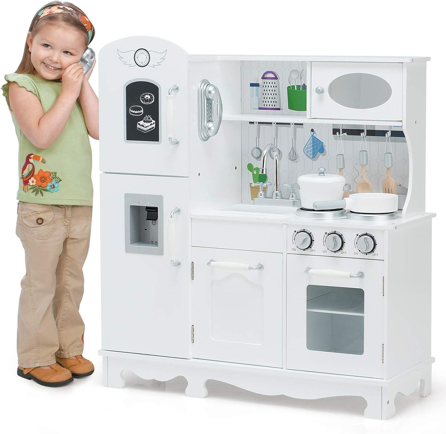 KINDERKÜCHE Weiß - Weiß, Holz (79/89/30cm) - COSTWAY
