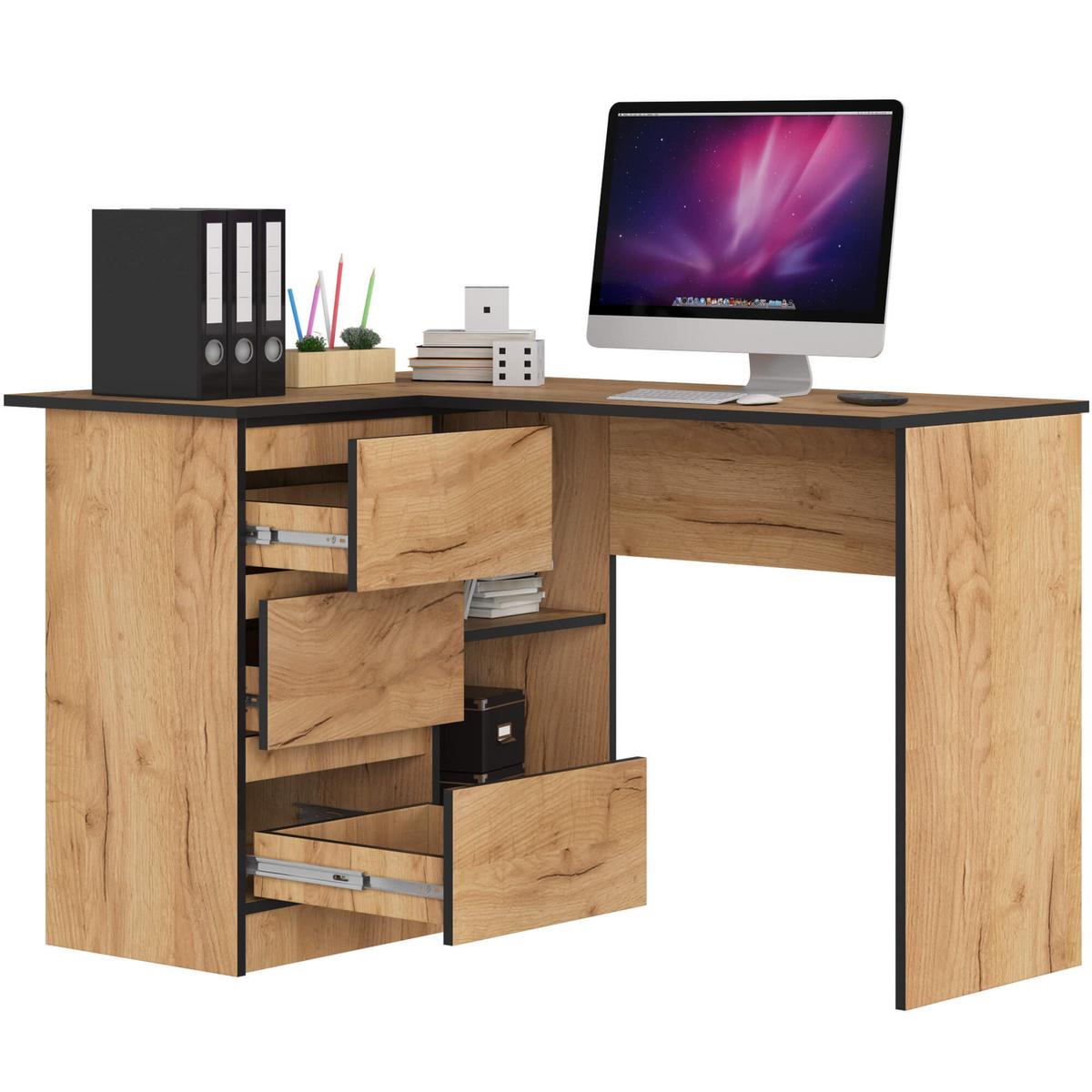 SCHREIBTISCH Eiche Craft 77/124/85 - Eiche San Remo, Holzwerkstoff (130/51/77cm) - RAUMHIRSCH FURNITURE