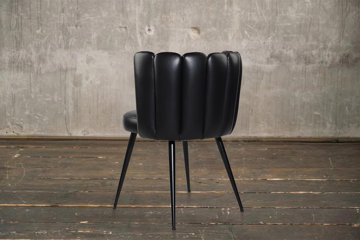 ESSZIMMERSTUHL JADA Schwarz Leder (1er-Set) - Schwarz, Leder/Kunststoff (59/79/55cm) - KAWOLA