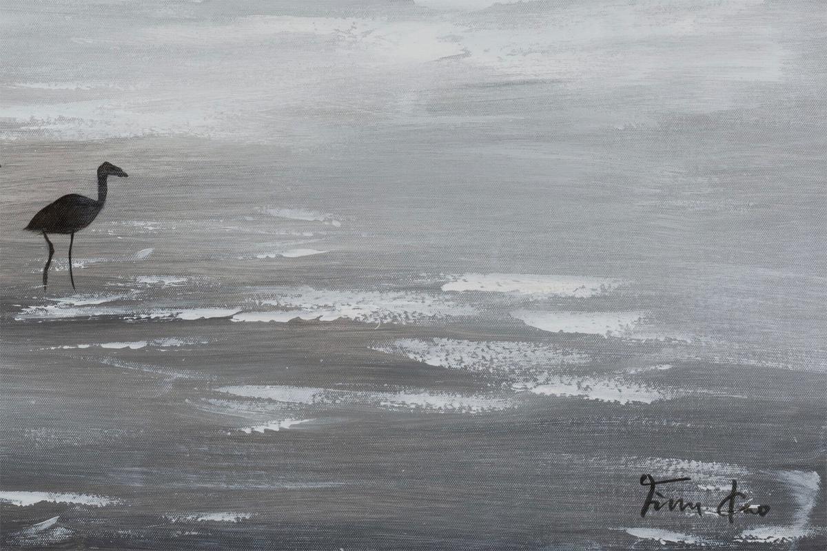 ACRYLBILD HANDGEMALT 60/90 cm - Silberfarben/Grau, Holz/Textil (60/90cm) - KUNSTLOFT
