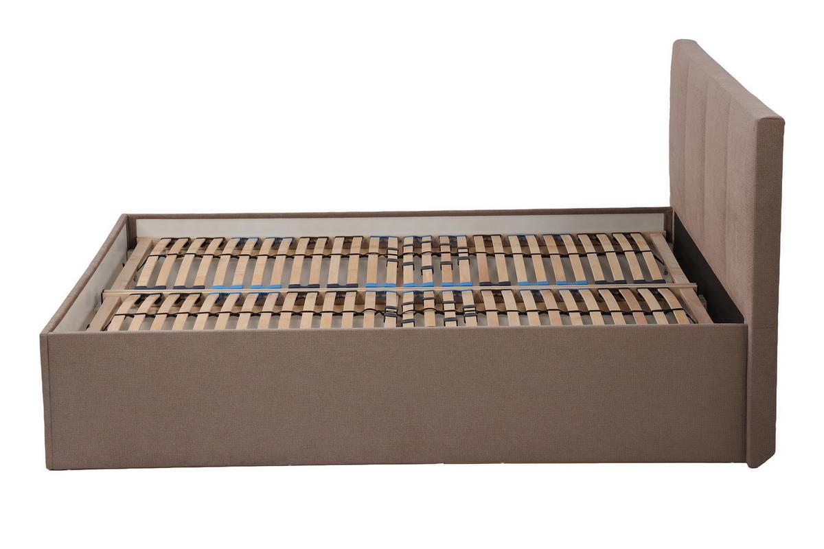 POLSTERBETT Dalas Sahara 160 x 200 x 40 cm Stauraum Mit hochwertiger Matratze H3 (bis 120 kg) und Lattenrost - Sahara, Holz (160/200cm) - Halmon Schlafkomfort Betten 