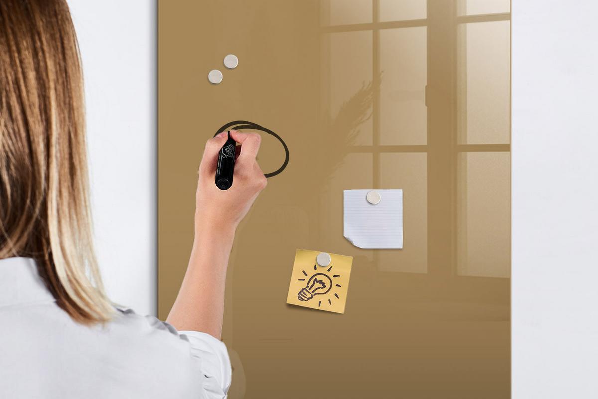 MAGNETTAFEL 60x120 Beige schwarzer Marker - Beige, Glas (60/0.4/120cm) - TULUP