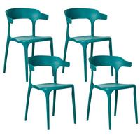 GARTENSTUHL 4er-Set Blaugrün Gubbio - Jadegrün, Kunststoff (50/76/49cm) - Beliani