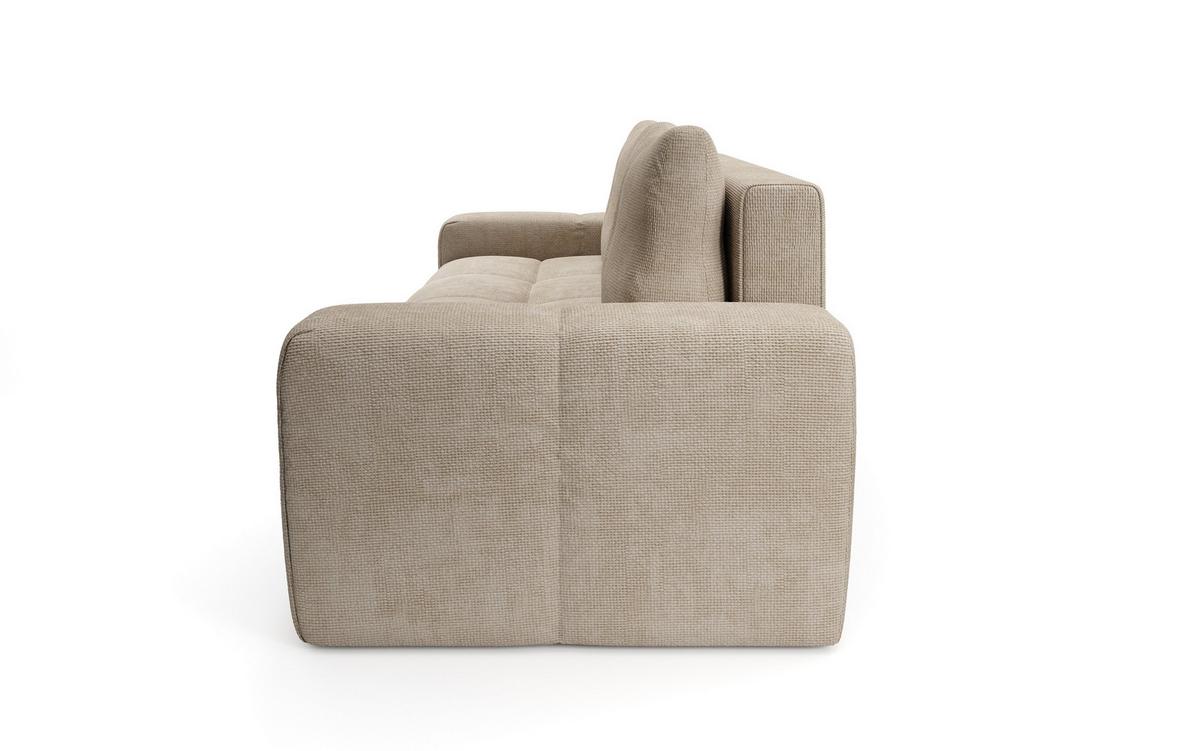 BETTSOFA DUCA Beige Jersey- Stoff mit Schlaffunktion - Beige, Holz (259/90/99cm) - MASSENO