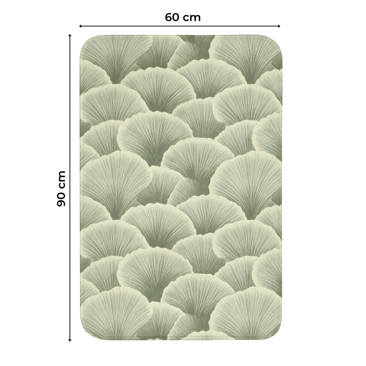 WC-VORLEGER Fächer - Blatt - Grün Toilettenvorleger 60x90 cm - Pastellgrün, Textil (60/1cm) - OnlyWow