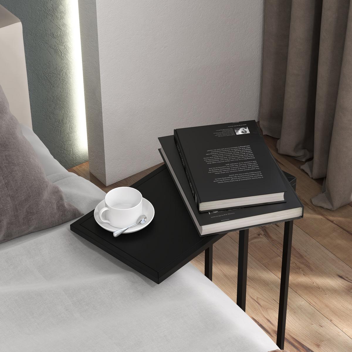 BEISTELLTISCH, Stahl, Schwarz - Schwarz, Metall (46/26/60cm) - HOMCOM