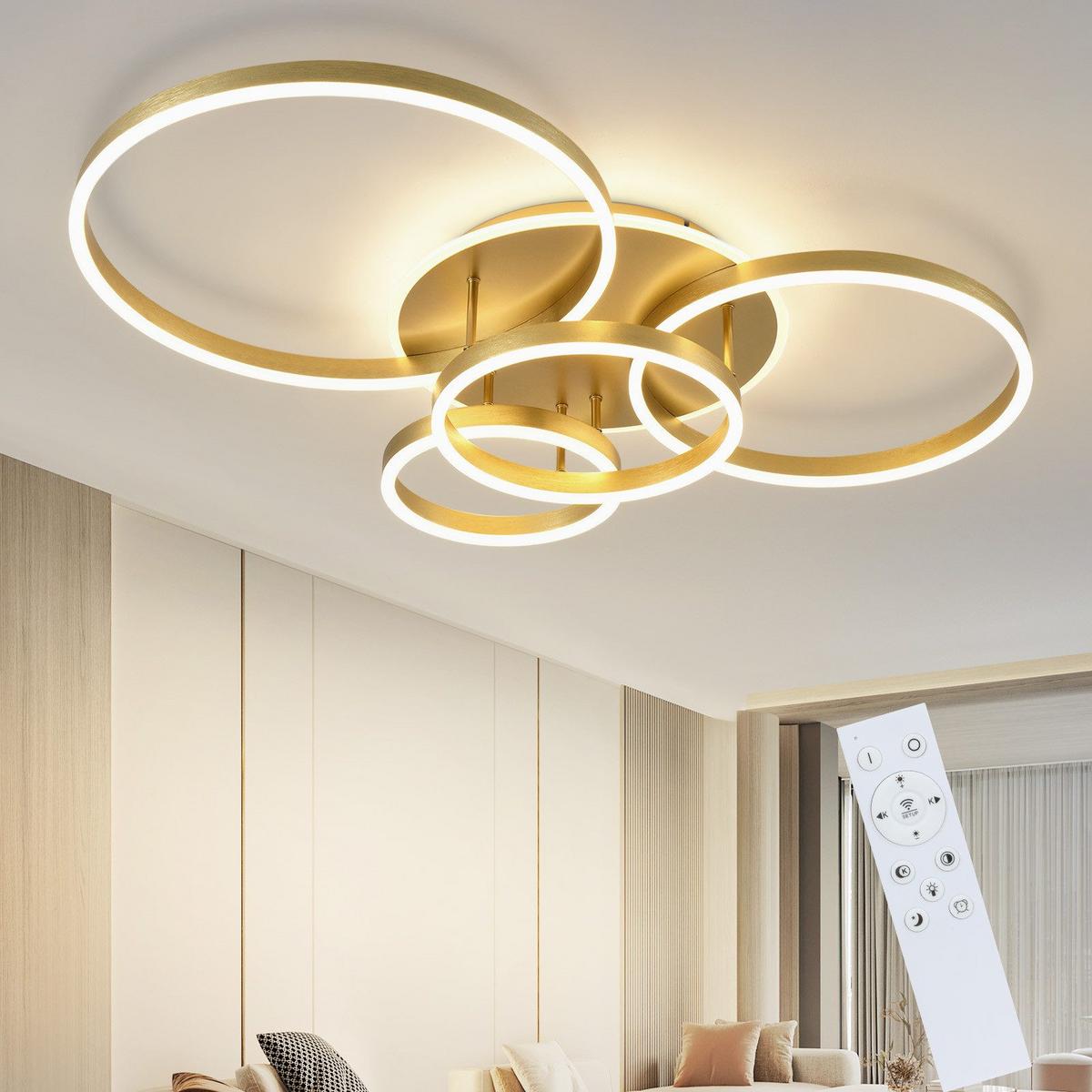 LED-DECKENLEUCHTE Madden 98/65/12cm - Goldfarben, Metall (65/98/12cm) - Nettlife