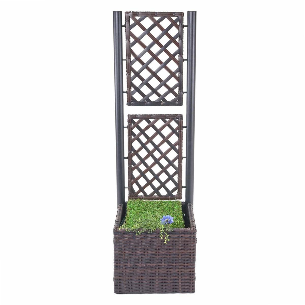 POLY-RATTAN RANKGITTER Braun, Anthrazit - Anthrazit/Braun, Kunststoff (43/142/43cm) - MCW