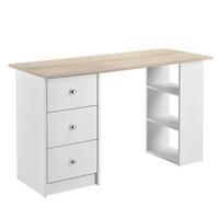 SCHREIBTISCH Lemberg - Eichefarben/Weiß, Holzwerkstoff (49/120/72cm) - [en.casa]