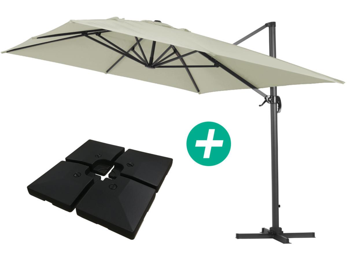 SONNENSCHIRM sun 4 Ekru - Beige, Metall (400/300cm) - Habitat Garten