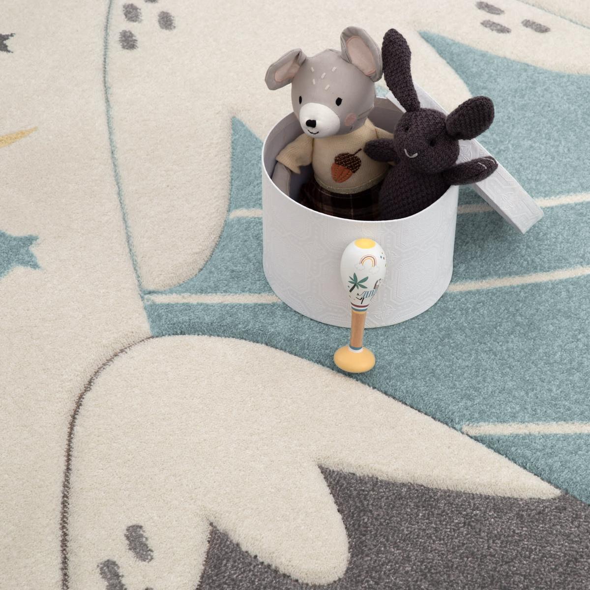 KINDERTEPPICH, mit Bergmotiv, aus Polypropylen, Creme, 140 x 200 cm - Beige, Textil (200/140cm) - KADIMA DESIGN