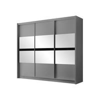 SCHIEBETÜRENSCHRANK Batumi 250 - Graphitfarben, Holzwerkstoff/Metall (250/215/61cm) - MIRJAN24