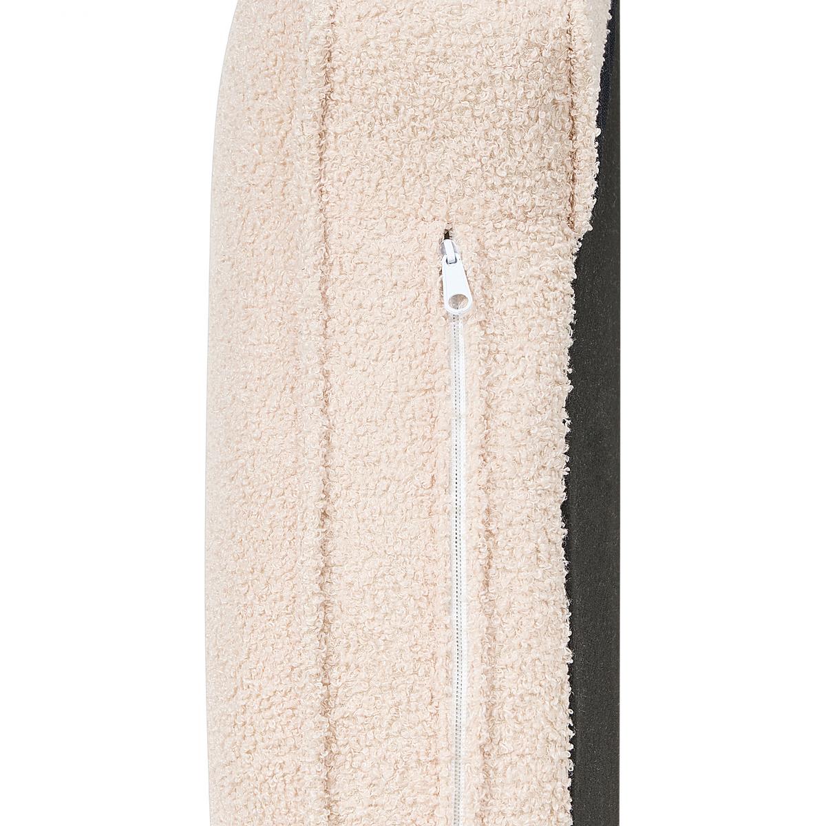 CHAISELONGUE Bouclé hellbeige rechtsseitig Allier - Beige/Schwarz, Textil (150/75/76cm) - Beliani
