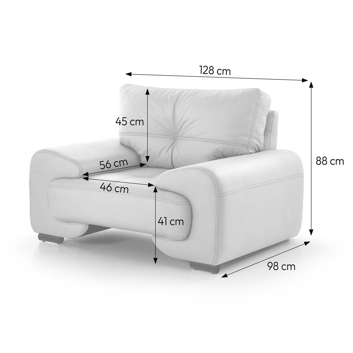 RELAXSESSEL Omega aus Kunstleder, Hellbraun - Hellbraun/Schwarz, Leder (128/88/98cm) - Beautysofa