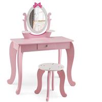 SCHMINKTISCH Set für Kinder Pink - Pink, Holz (70/101/34cm) - COSTWAY