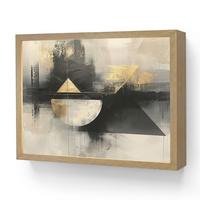 WANDLEUCHTE MIT AKKU Abstrakt - Schwarz - Farbe - Modern 40x30 cm - Grau, Holzwerkstoff (40/30/8cm) - OnlyWow