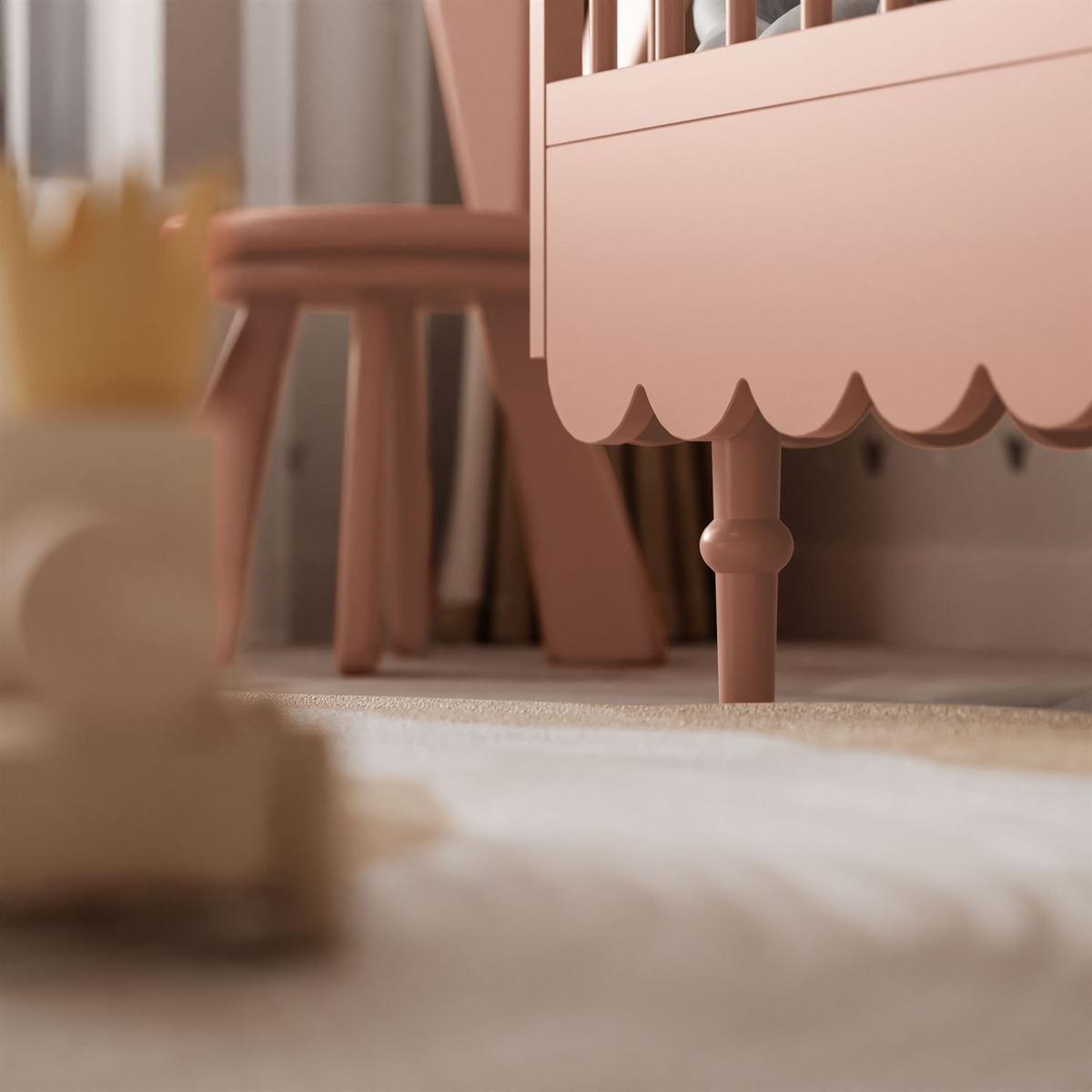 KINDERBETTCHEN BABUSHKA mit Matratze, Natürlich Rosa - Rosa, Holzwerkstoff