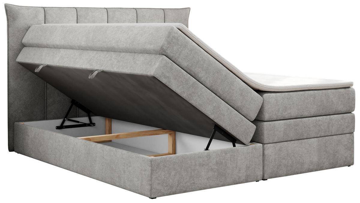 BOXSPRINGBETT PREMIUM 10 KING 200/200 Hellgrau Struktur - H3 - Hellgrau, Holz/Textil (200/200cm) - MKS