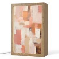 TISCHLEUCHTE Kunst - Rosa - Abstrakt 20x30 cm - Blaugrau, Holzwerkstoff (8/20/30cm) - OnlyWow