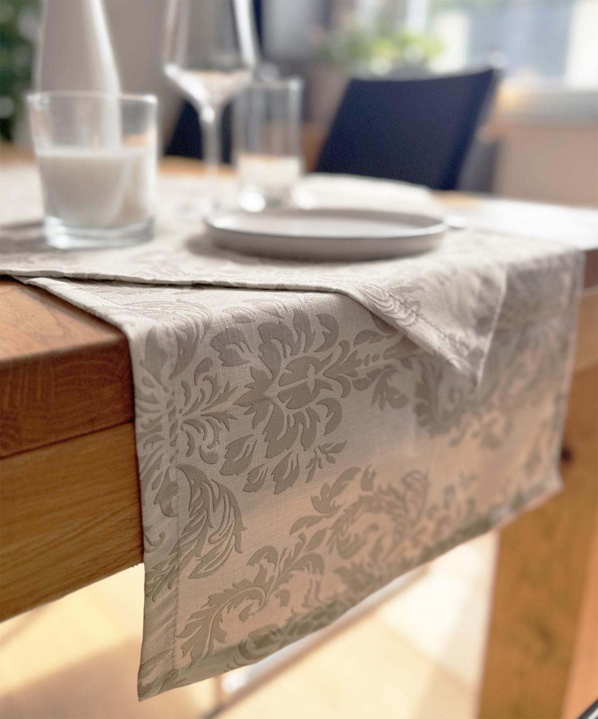 TISCHLÄUFER Epoche linen-taupe 40/150 cm - Ecru, Textil (40/150cm) - beties Heimtextil