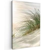 LEINWANDBILD Dünen mit Strandhafer in der Sonne des Nationalparks Schleswig-Holsteinisches Wattenmeer Wanddeko Schlafzimmer 60x90 cm - Creme, Textil (60/90cm) - MuchoWow