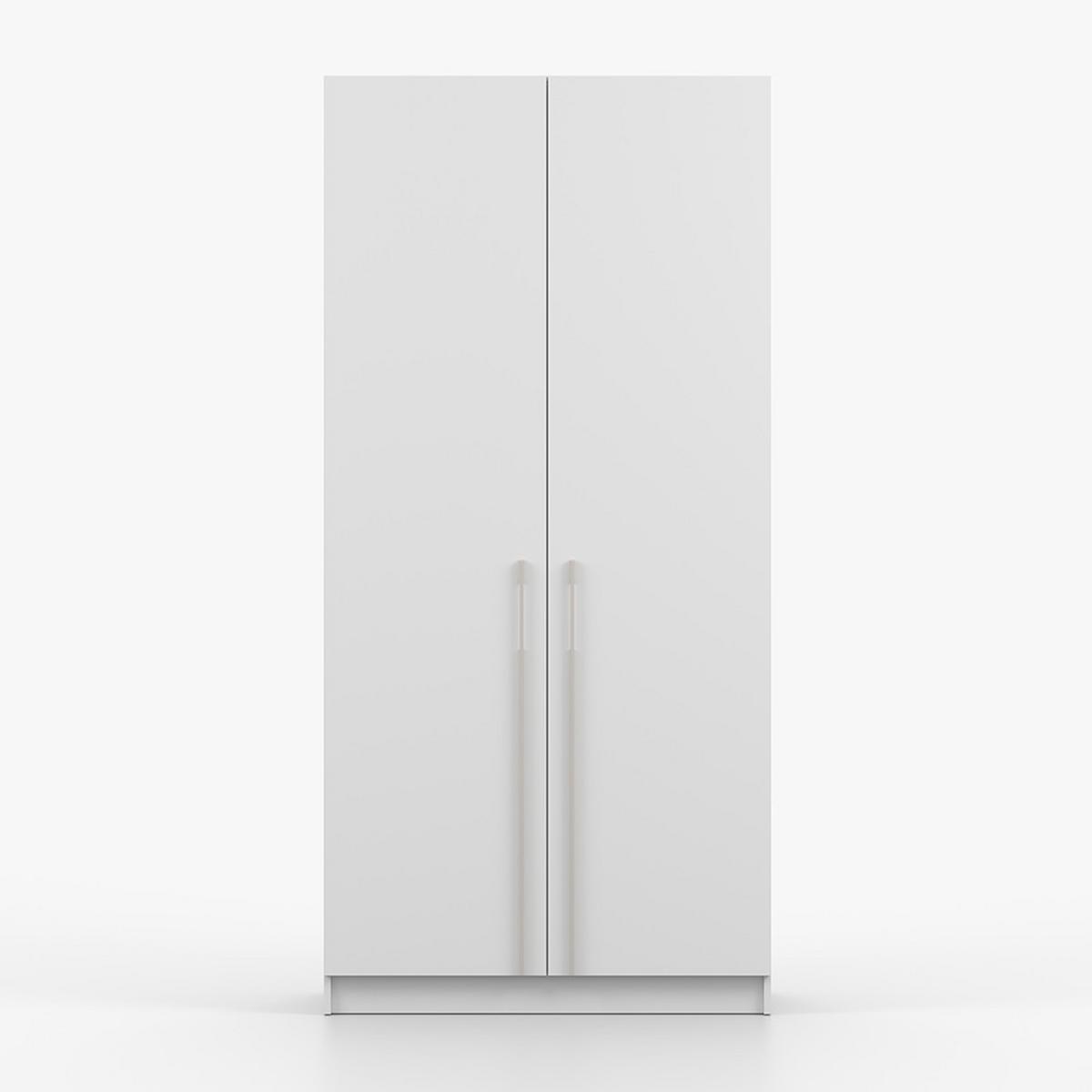DREHTÜRENSCHRANK ROSA II 2D 100/210/55, 2-türig, weiß - Kaschmir/Weiß, Holzwerkstoff (100/210/55cm) - imoebel24