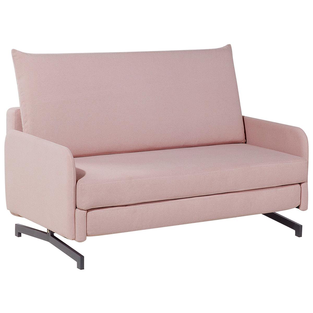 2-SITZER-SCHLAFSOFA Polyester Rosa Belfast - Pink, Textil (147/68/80cm) - Beliani