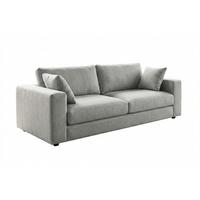 SOFA AMINA Taupe Flachgewebe - Taupe/Schwarz, Buchenholz/Textil (228/82/101cm) - KAWOLA