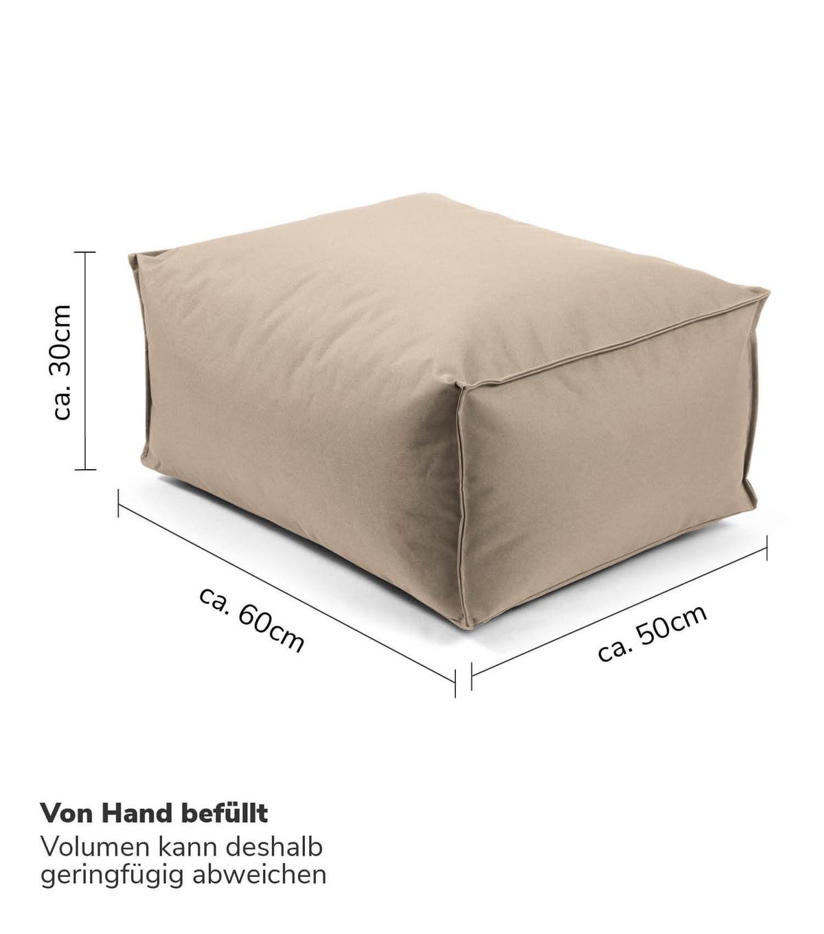 OUTDOOR POUF Der Ruhestifter - Cappuccino, Textil (60/30/50cm) - Mokebo