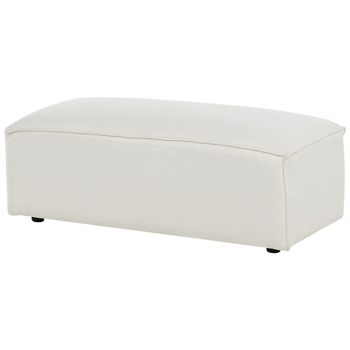 2-SITZER-SOFA Bouclé cremeweiß mit Ottomane Hellnar - Weiß, Textil (262/70/126cm) - Beliani