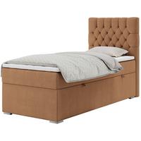 BOXBETT PERA 90/200 Orange Struktur - H3 - Rechts Seite - Orange, Holz/Textil (90/200cm) - MKS