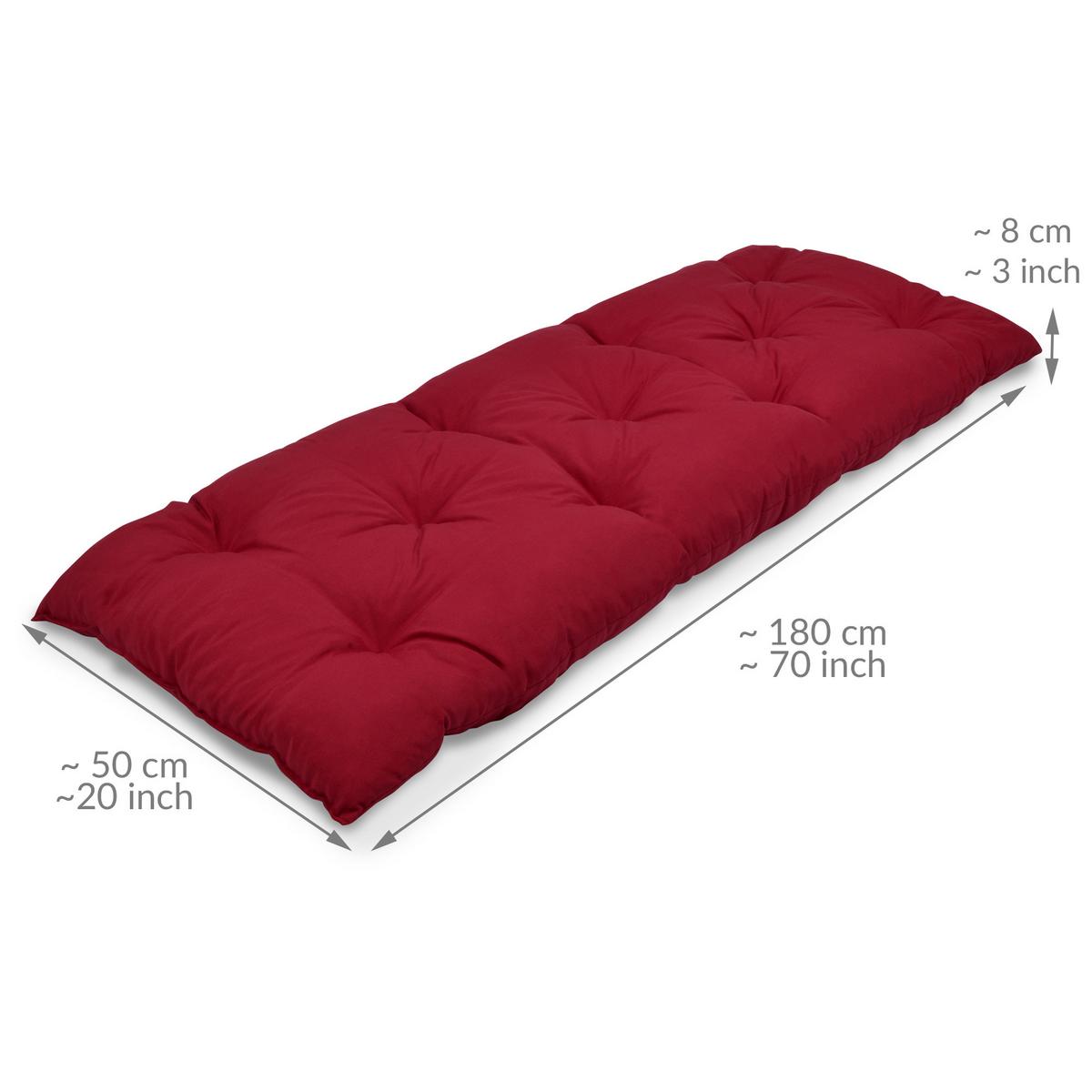 BANKPOLSTER Flair BK 180/50/8cm Rot - Rot, Textil (50/10/180cm) - Beautissu 