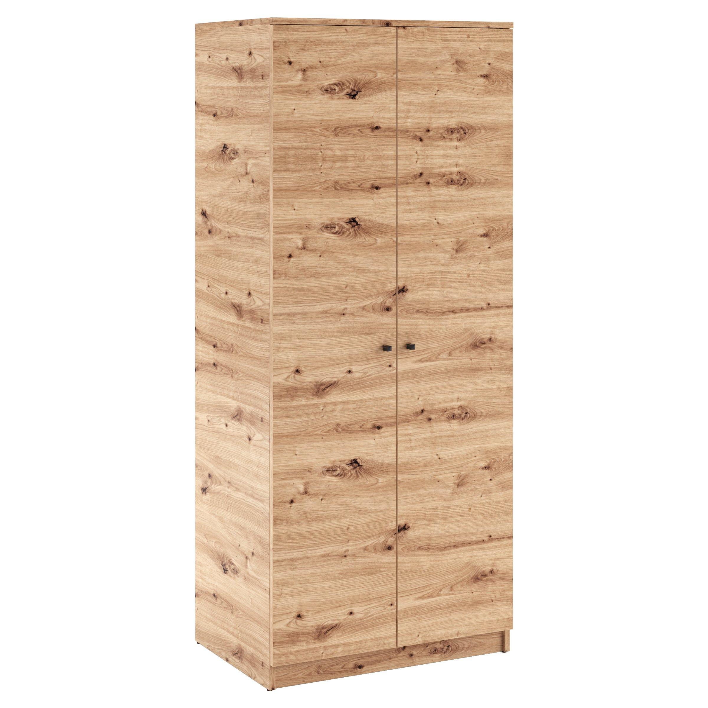 DREHTÜRENSCHRANK NATURIO 80/190/56cm 2-türig Eiche Artisan - Eiche Artisan, Holzwerkstoff (80/190/56cm) - MASSENO
