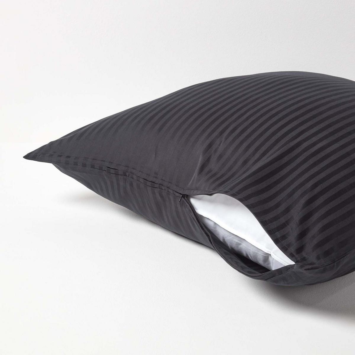 KISSENBEZUG Damast, Ägyptische Baumwolle, Fadendichte 330 - Schwarz, Textil (80/80cm) - Homescapes