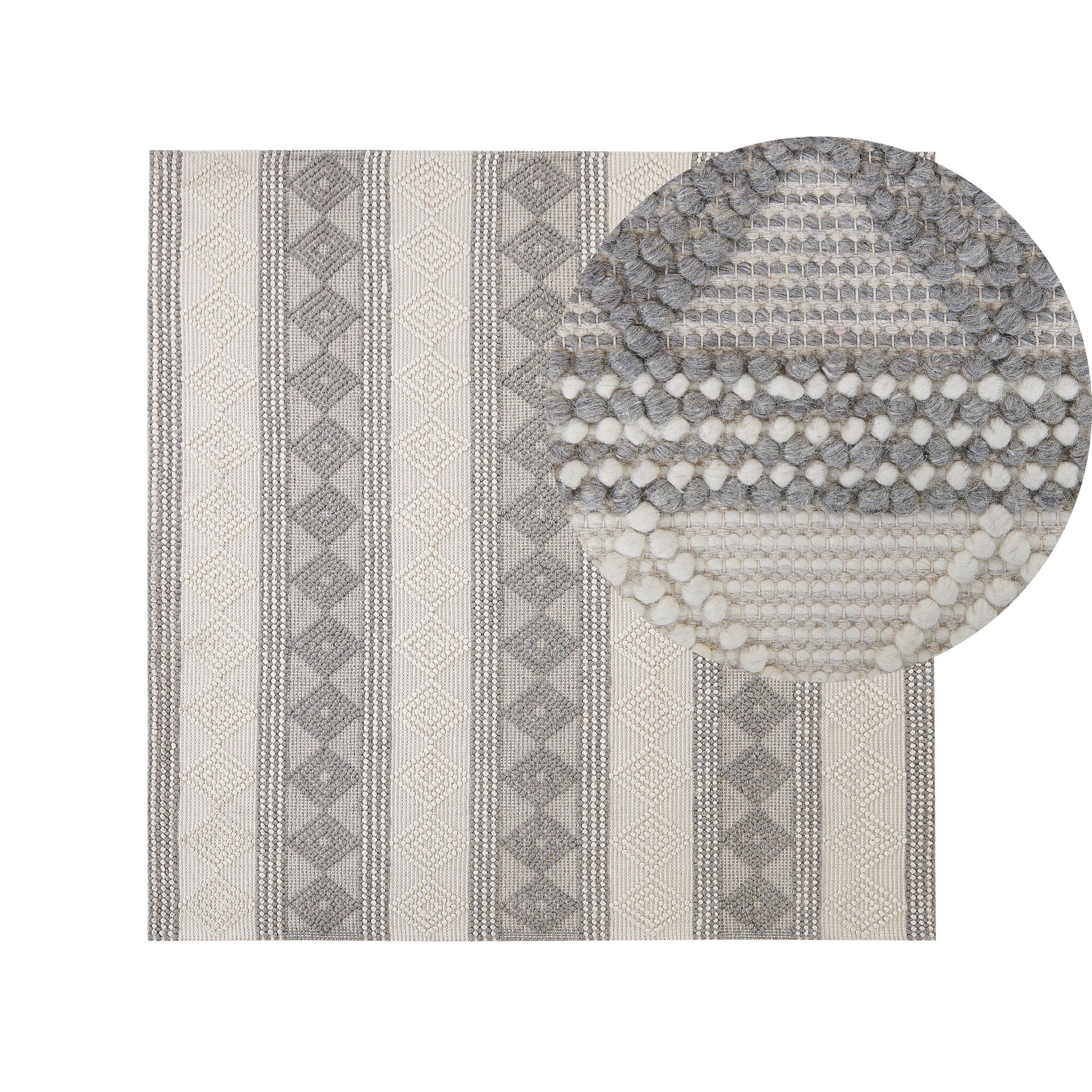 KURZFLOR-TEPPICH Bozova 200/200 cm - Beige, Textil (200/200cm) - Beliani