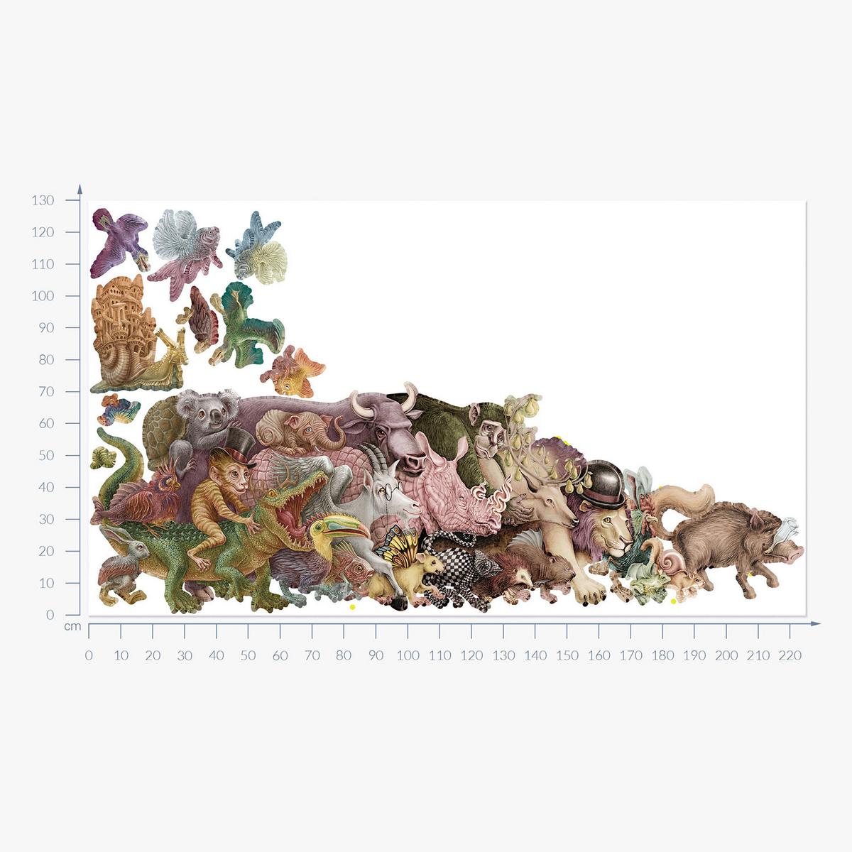 WANDAUFKLEBER 130x225cm - Märchenwesen - Multicolor, Kunststoff (130/225/0.1cm) - Wallfluent