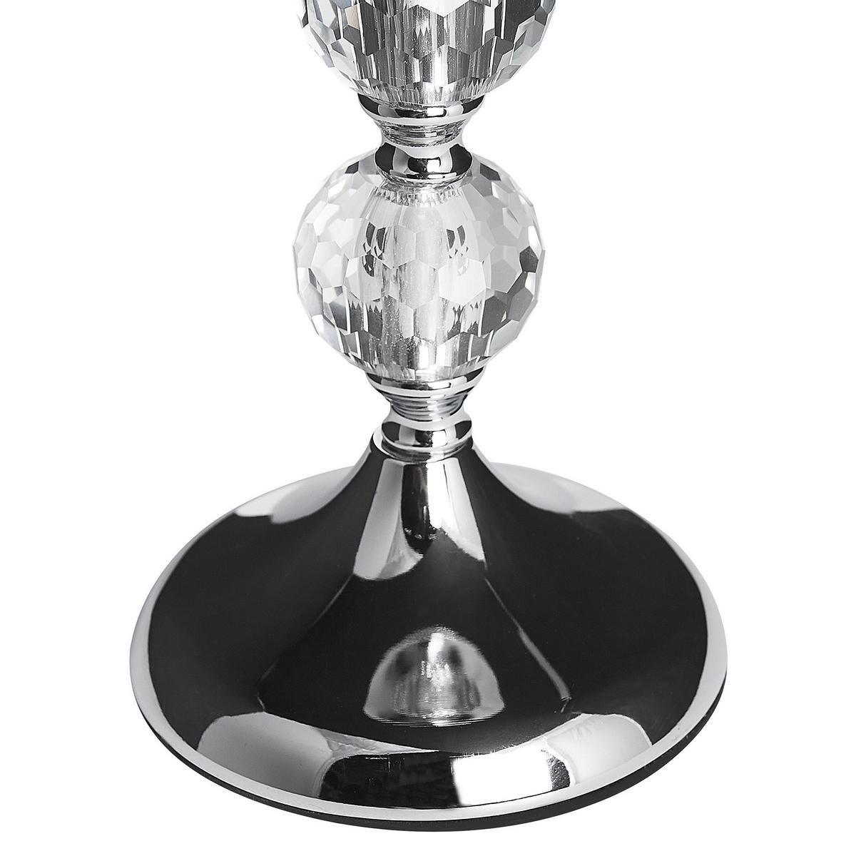 KERZENSTÄNDER Silber 36 cm Cotui - Silberfarben, Glas (13/36/13cm) - Beliani