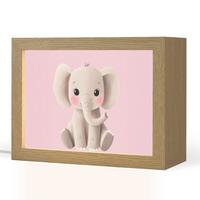 NACHTTISCHLAMPE Elefant - Baby - Rosa - Cartoon 20x15 cm - Rosa, Holzwerkstoff (8/20/15cm) - OnlyWow