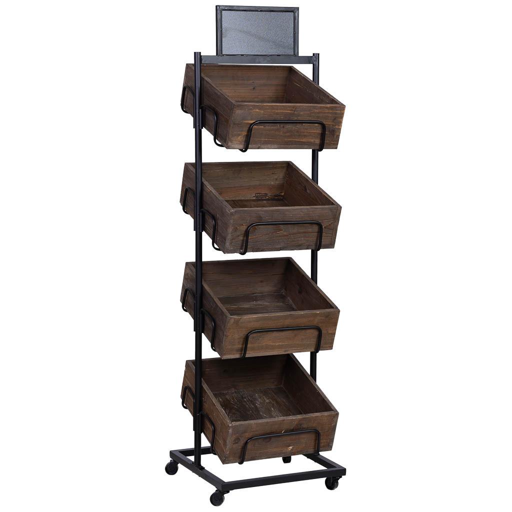 REGALE aus holz und metall 50x48x168 cm - Braun, Holz (50/168/48cm) - Wanderlust