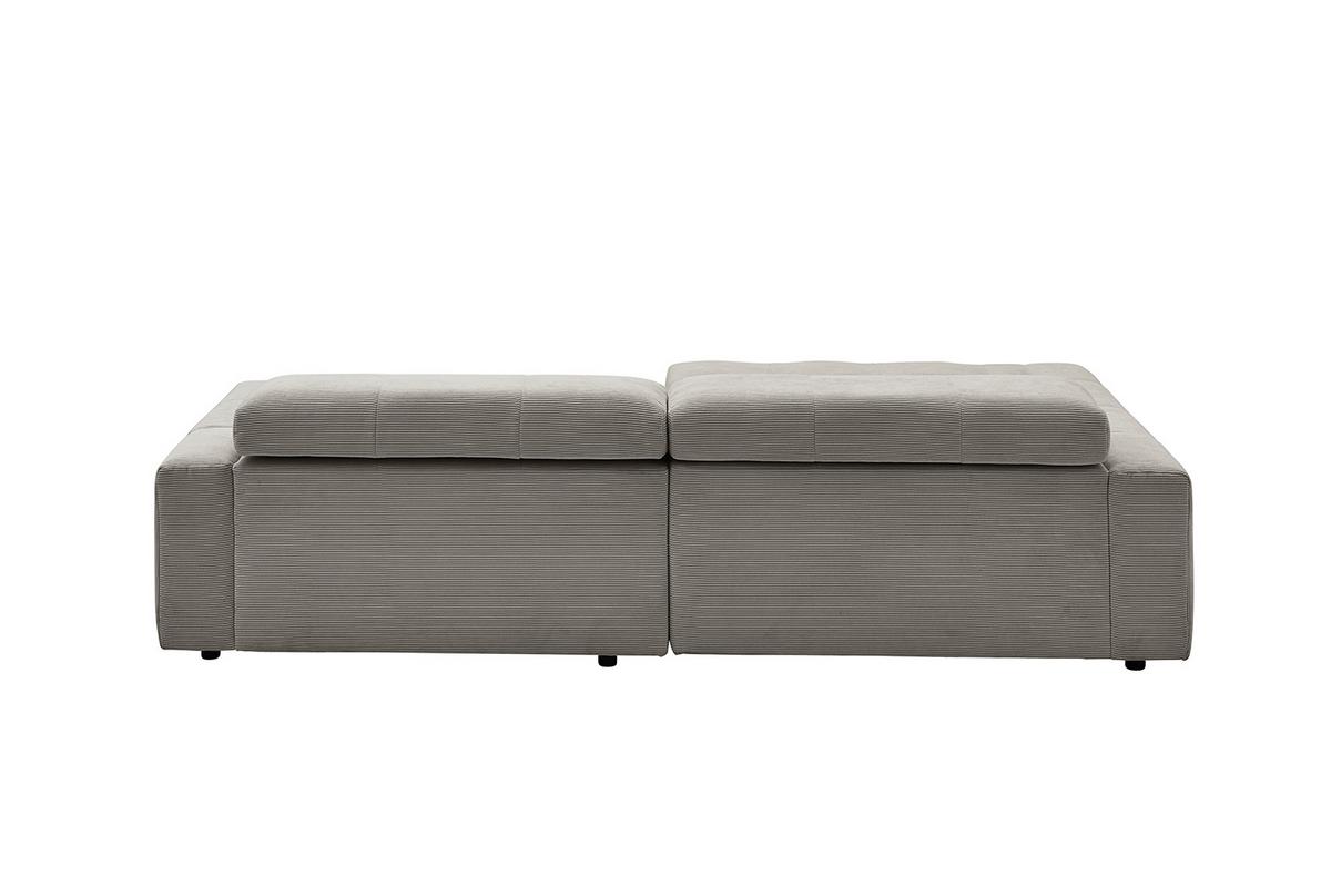 ECKSOFA RENO Grau Cord - Schwarz/Grau, Kunststoff/Textil (258/217cm) - KAWOLA