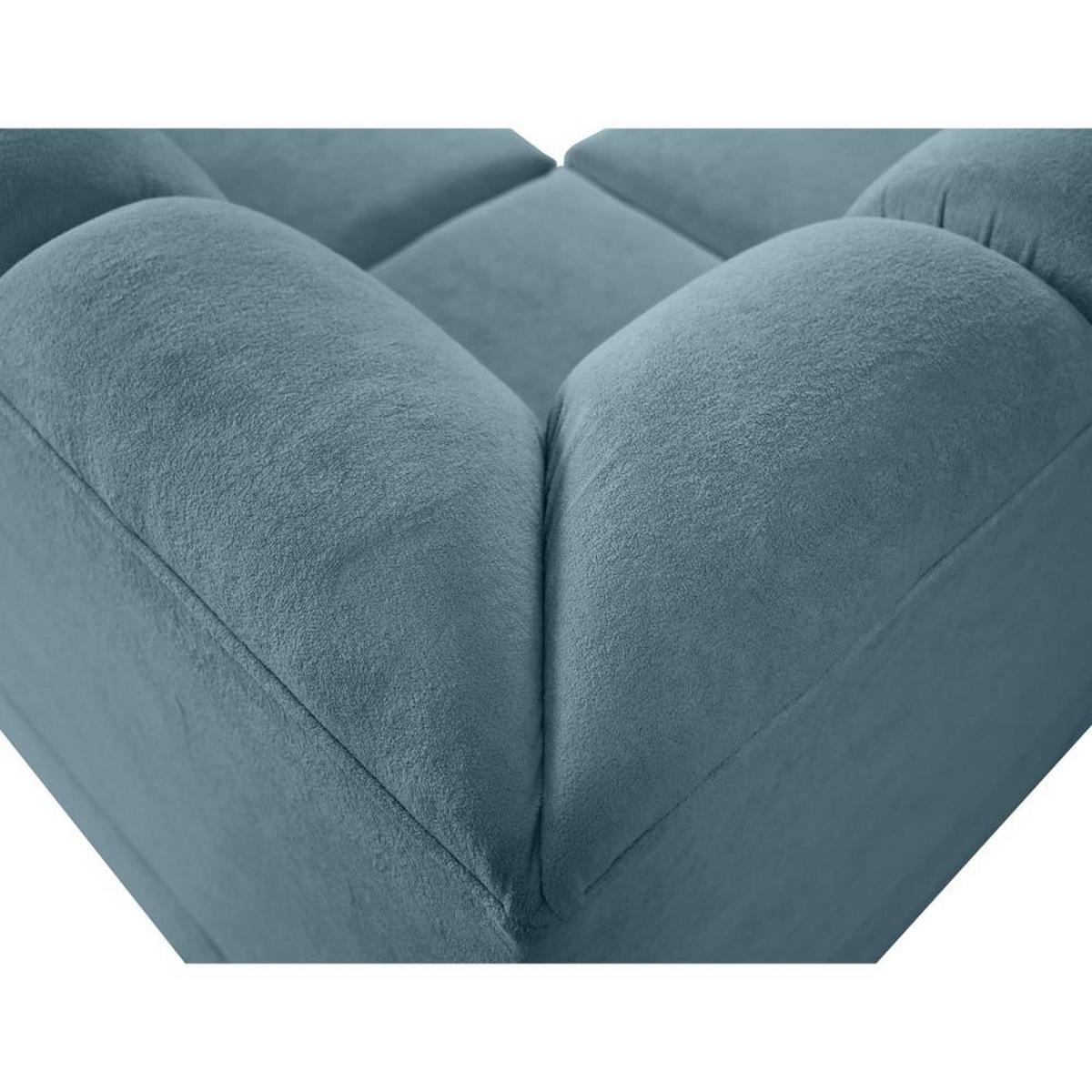 ECKSCHLAFSOFA Zoja links hellblau - Schwarz/Hellblau, Textil (261/193cm) - Beautysofa