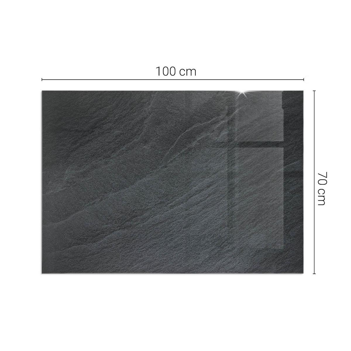 GLASPLATTE für Kamin 100x70 cm - Schwarz, Glas (100/70/0.4cm) - TULUP