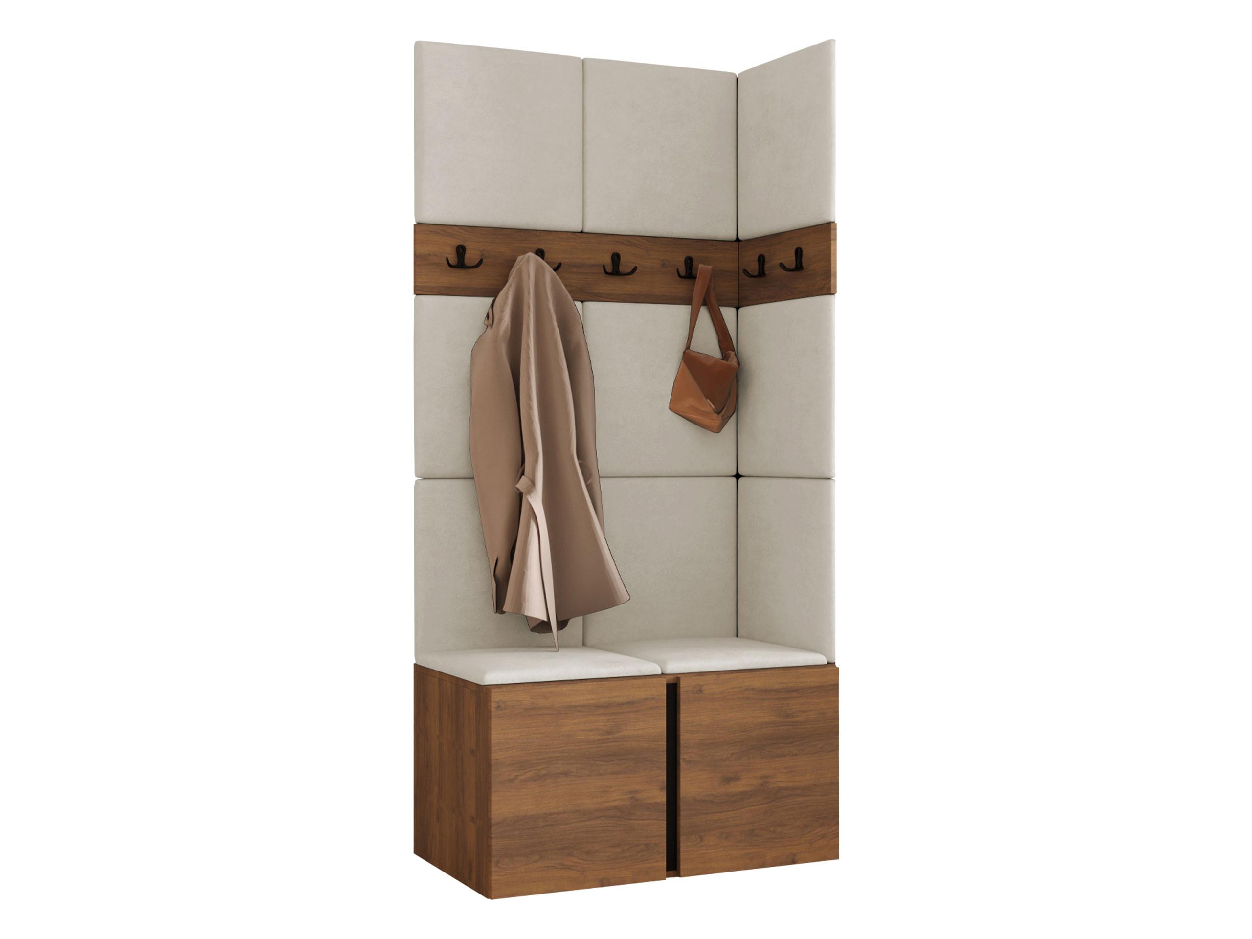GARDEROBEN-SET Orion I - Beige/Nussbaumfarben, Holzwerkstoff/Kunststoff (84/186/46cm) - MIRJAN24