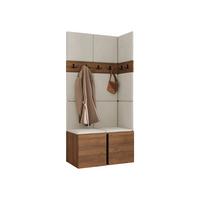 GARDEROBEN-SET Orion I - Beige/Nussbaumfarben, Holzwerkstoff/Kunststoff (84/186/46cm) - MIRJAN24