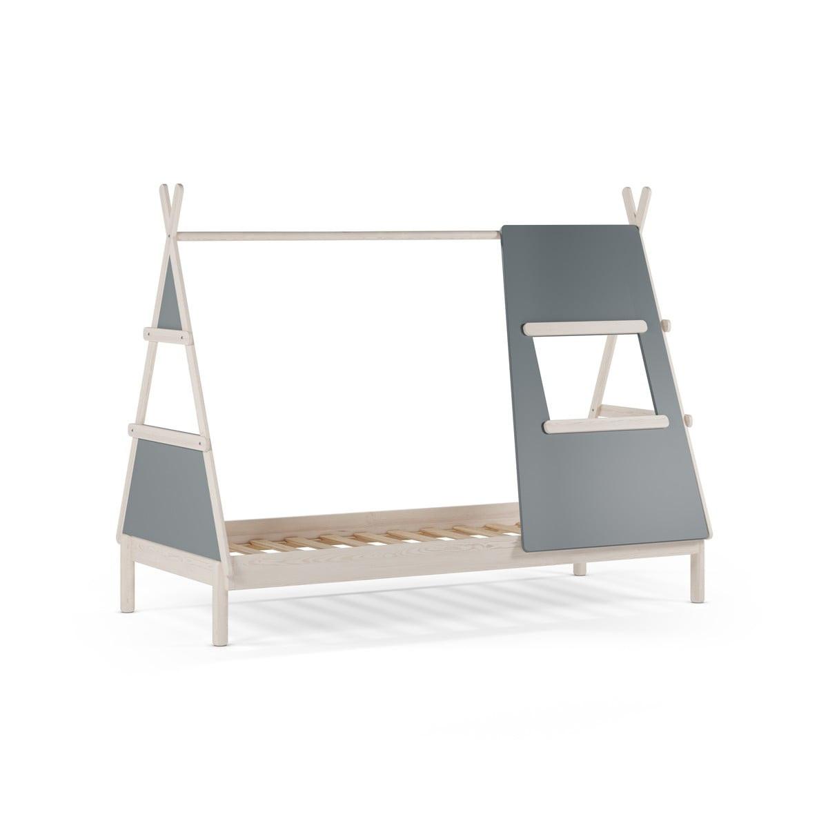 TIPIBETT 90x200 cm mit integriertem Fenster 104.6/219,4/159,3 cm - Grün, Holzwerkstoff (200/90cm) - Calicosy