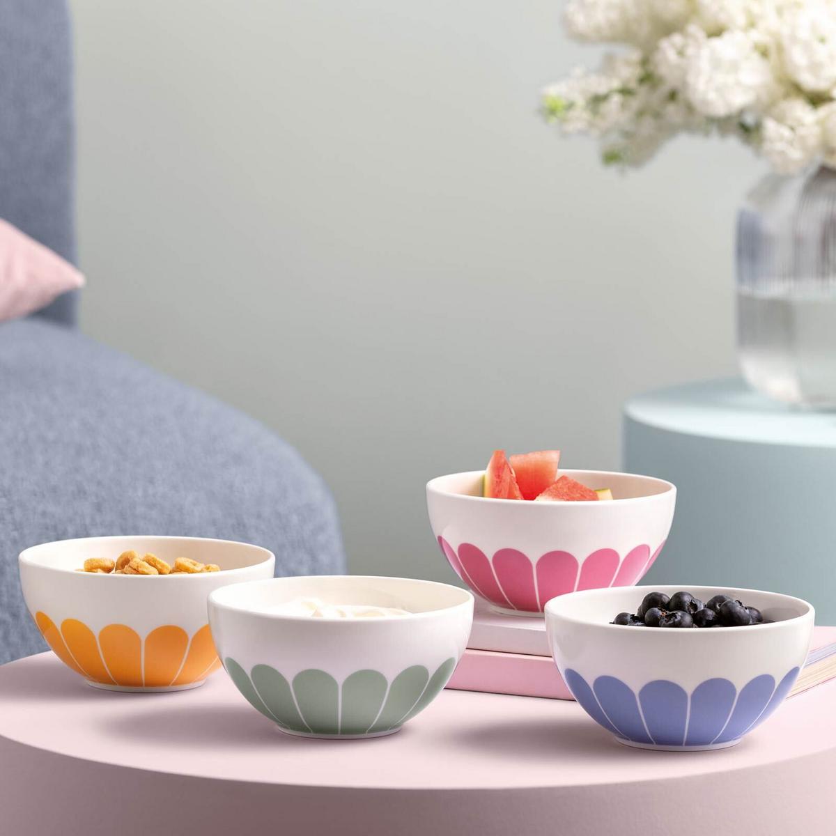 MÜSLISCHALEN-SET Fleur Vert bunt ø 14,1 cm 4-tlg. - Multicolor, Keramik (14.1cm) - Villeroy & Boch