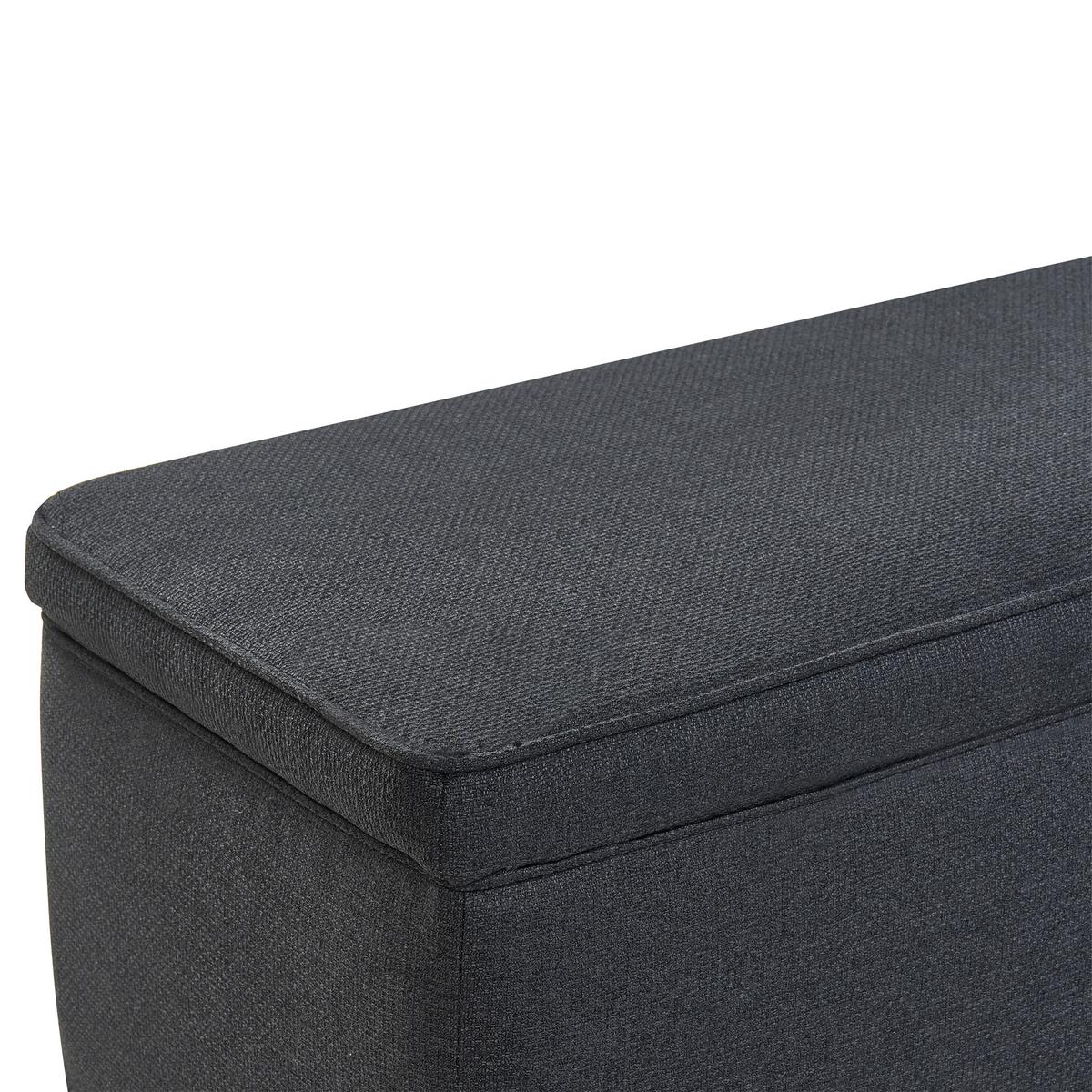 POLSTERBANK mit Stauraum Stoff Schwarz Ithaca - Schwarz, Textil (104/45/40cm) - Beliani