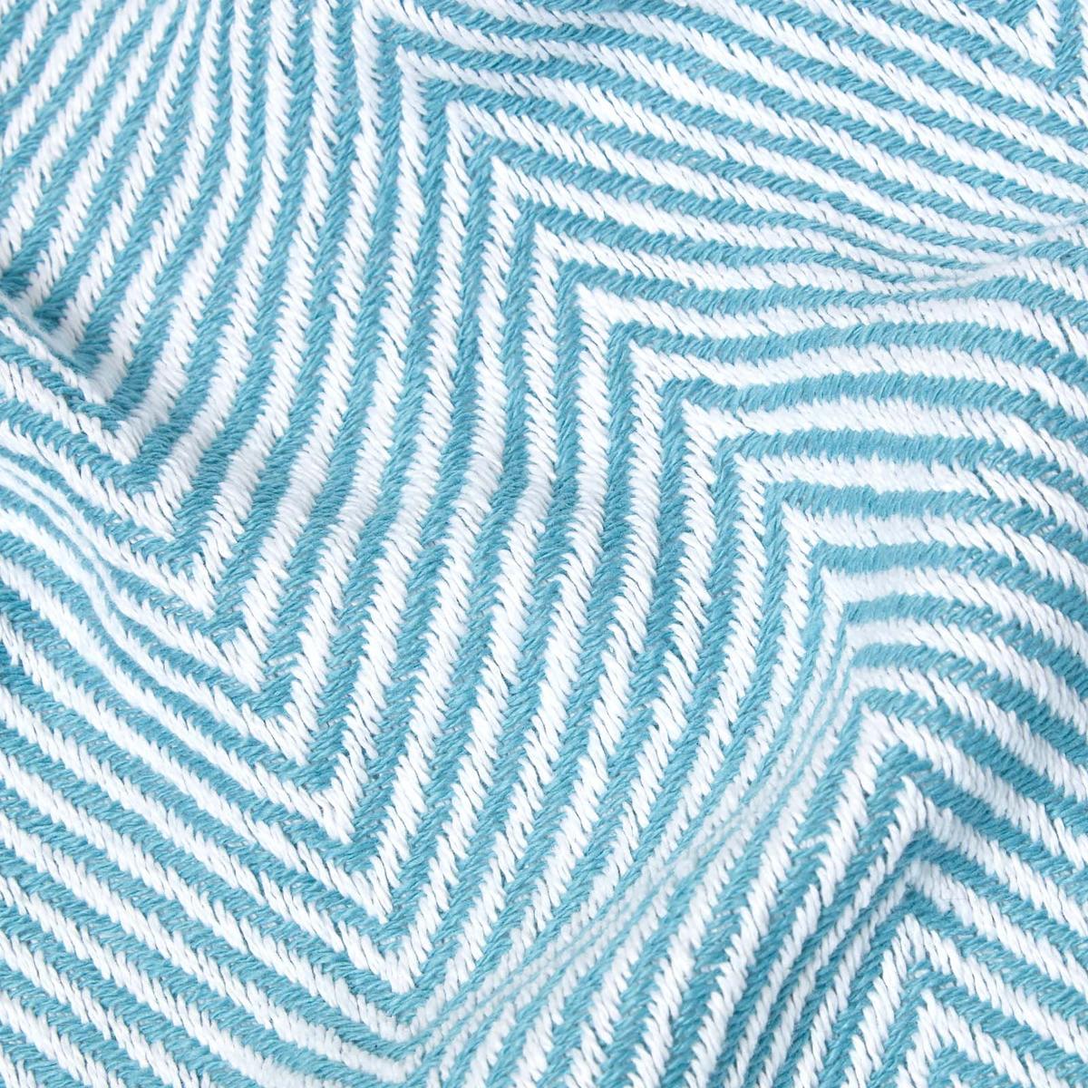 TAGESDECKE Halden 255/360 cm, Chevron-Muster 100% Baumwolle - Türkis, Textil (255/360cm) - Homescapes